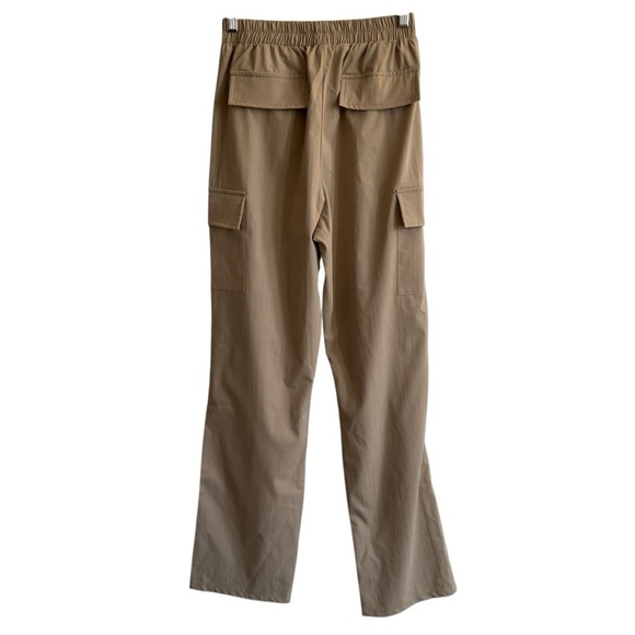 PrettyLittleThing Stone Elasticated Waist Straight Leg Cargo Pants, Size 4 - Picture 9 of 11